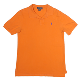 POLO RALPH LAUREN Mens Orange Cotton Polo Shirt XL Classic Fit Embroidered Logo