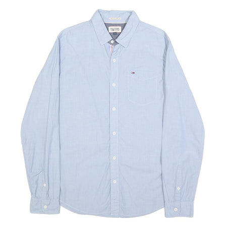 HILFIGER DENIM Mens Blue Shirt M Cotton Long Sleeve Button Casual Smart