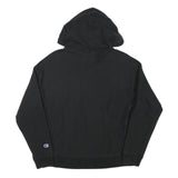 CHAMPION Mens Black Hoodie M Cotton Blend Pullover Sweatshirt With Logo