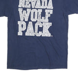 DELTA Mens Blue Nevada Wolf Pack Graphic T-Shirt L Short Sleeve Crew Neck