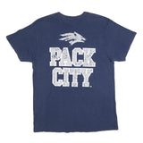 DELTA Mens Blue Nevada Wolf Pack Graphic T-Shirt L Short Sleeve Crew Neck