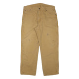 DICKIES Mens Cotton Blend Beige Regular Fit Straight Leg Trousers W36 L29