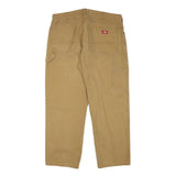 DICKIES Mens Cotton Blend Beige Regular Fit Straight Leg Trousers W36 L29