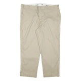 DICKIES Mens Regular Fit Beige Cotton Blend Straight Leg Trousers W42 L28