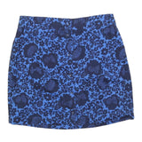 BODEN Womens Blue & Navy Floral Mini Linen Button Skirt UK 12 Stylish Summer