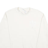 ADIDAS Womens White Sweatshirt Crew Neck UK 18 Cotton Pullover Classic Fit
