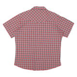 WRANGLER Mens Red & Green Check Shirt L Short Sleeve Button Casual