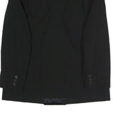 Mens Black Double Breasted Formal Jacket XL Polyester Blend Satin Lapel Button