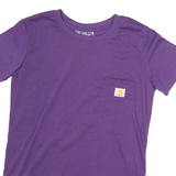 CARHARTT Womens Purple Plain T-Shirt M Short Sleeve Crew Neck Pocket