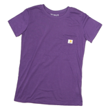 CARHARTT Womens Purple Plain T-Shirt M Short Sleeve Crew Neck Pocket