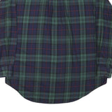 NAUTICA Mens Green & Blue Checked Shirt L Classic Cotton Blend Long Sleeve