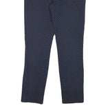 GAP Womens Cotton Blend Navy Blue Slim Trousers W28 L25 Polka Dot Pattern
