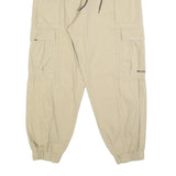 DROP Womens Beige Relaxed Drawstring Cargo Trousers W28 L27 Casual Cotton Blend