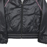 PUMA Womens Black Pink Track Jacket S Polyester Zip Sports Casual Athletic