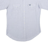 WRANGLER Mens Blue Plain Cotton Blend Shirt M Casual Western Style Button