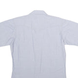 WRANGLER Mens Blue Plain Cotton Blend Shirt M Casual Western Style Button
