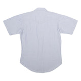 WRANGLER Mens Blue Plain Cotton Blend Shirt M Casual Western Style Button