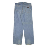 DICKIES Womens Jeans Blue Regular Straight Denim Medium W34 L32 Classic Fit Zip