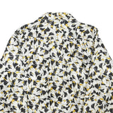 DA-RUE OF CALIFORNIA Womens Black & White Floral Blouse Long Sleeve Collared L