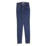 LEVI'S 721 Womens Jeans Blue Slim Skinny Denim Medium W26 L32 Stretch Zip