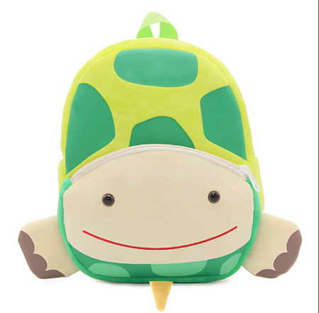 Anypack 3D Green Turtle School Backpack - Kids Plush Animal Bag