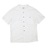 ISLAND SHORES Mens White Cotton Blend Shirt L Relaxed Fit Casual Summer