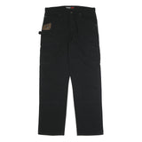 WRANGLER Mens Black Cotton Relaxed Straight Trousers W36 L34 Workwear Cargo