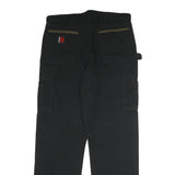 WRANGLER Mens Black Cotton Relaxed Straight Trousers W36 L34 Workwear Cargo