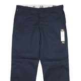 DICKIES Mens Regular Fit Navy Blue Cotton Blend Trousers W40 L32 Workwear Zip