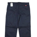 DICKIES Mens Regular Fit Navy Blue Cotton Blend Trousers W40 L32 Workwear Zip