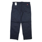 DICKIES Mens Regular Fit Navy Blue Cotton Blend Trousers W40 L32 Workwear Zip