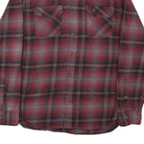 JACHS Mens Red Grey Plaid Cotton Blend Shirt M Casual Long Sleeve