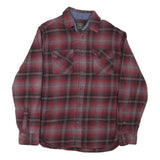 JACHS Mens Red Grey Plaid Cotton Blend Shirt M Casual Long Sleeve