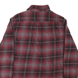 JACHS Mens Red Grey Plaid Cotton Blend Shirt M Casual Long Sleeve