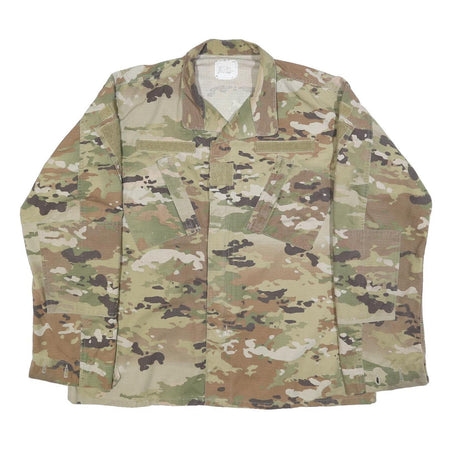 AMERICAN APPAREL Mens Green Camouflage Zip Jacket L Cotton Blend Military Style