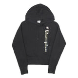 CHAMPION Womens Black Pullover Hoodie M Cotton Blend Casual Streetwear