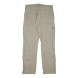 WRANGLER Mens Cotton Blend Beige Relaxed Cargo Trousers W32 L31 Zip Closure