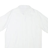 ONESIMUS Mens White Linen Shirt M Button Front Short Sleeve Casual Summer