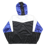 BAROUDEURS Womens Blue & Black White Hooded Zip Jacket L Polyester Sportswear