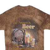 THE MOUNTAIN Mens Brown Graphic T-Shirt M Short Sleeve Crew Neck Beer Theme