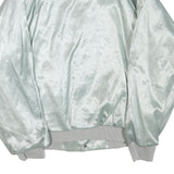 AUBURN Mens Pale Green Satin Button Jacket XL Polyester Blend Sporty Casual