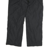 REEBOK Womens Black Polyester Regular Fit Straight Leg Trousers W36 L29 Sports