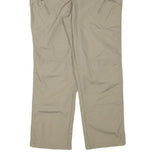 Mens Beige Polyester Blend Regular Fit Straight Leg Trousers W37 L28 Casual Zip