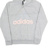 ADIDAS Womens Grey Hoodie M Cotton Blend Pullover Casual Sweatshirt