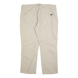 DICKIES Mens Cotton Blend Beige Relaxed Straight Trousers W40 L30 Work Casual