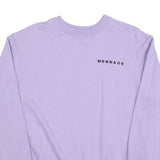MENNACE Mens Lilac Sweatshirt S Crew Neck Cotton Blend Casual Pullover