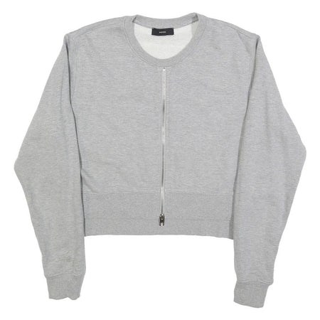 DIESEL Womens Grey Cotton Blend Crew Neck S Zip Up Sweatshirt Casual