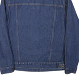 Womens Blue Cotton Blend Denim Jacket M Button Closure Classic Plain