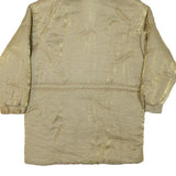 MARIEL Womens Beige & Gold Hooded Zip Jacket M Nylon Shiny Finish Casual