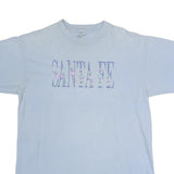 BUMWRAPS Mens Pale Blue Santa Fe Graphic T-Shirt L Short Sleeve Crew Neck